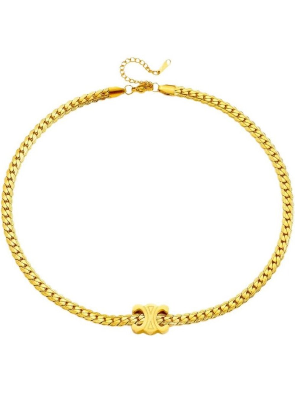 Chunky 18K Gold-Plated Cuban Chain Necklace – Vintage Choker Statement Jewelry